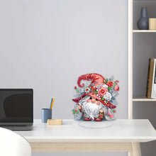 Load image into Gallery viewer, Acrylic Gnome Single-Sided Desktop Diamond Art Kit Home Door Decor (Rose Gnome)