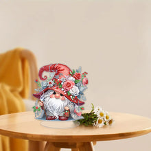 Load image into Gallery viewer, Acrylic Gnome Single-Sided Desktop Diamond Art Kit Home Door Decor (Rose Gnome)
