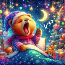 Load image into Gallery viewer, Diamond Painting - Full Round - Waking up bear and moon (40*40CM)