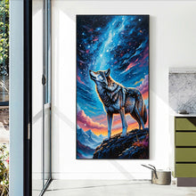 Load image into Gallery viewer, Diamond Painting - Full Round - Wolf under the night sky (40*70CM)