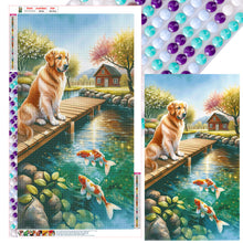Load image into Gallery viewer, Diamond Painting - Full Round - dog and fish (40*70CM)