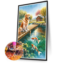 Load image into Gallery viewer, Diamond Painting - Full Round - dog and fish (40*70CM)