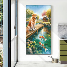 Load image into Gallery viewer, Diamond Painting - Full Round - dog and fish (40*70CM)