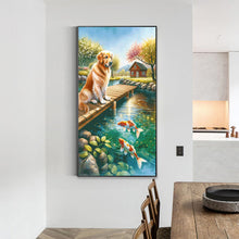 Load image into Gallery viewer, Diamond Painting - Full Round - dog and fish (40*70CM)