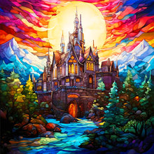 Load image into Gallery viewer, Diamond Painting - Full Round - glass art mountain castle (30*30CM)