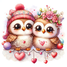 Load image into Gallery viewer, Diamond Painting - Full Round - pair of owls (30*30CM)
