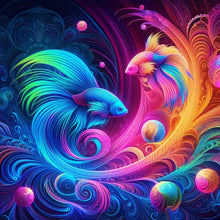 Load image into Gallery viewer, Diamond Painting - Full Round - Atmosphere double goldfish (30*30CM)