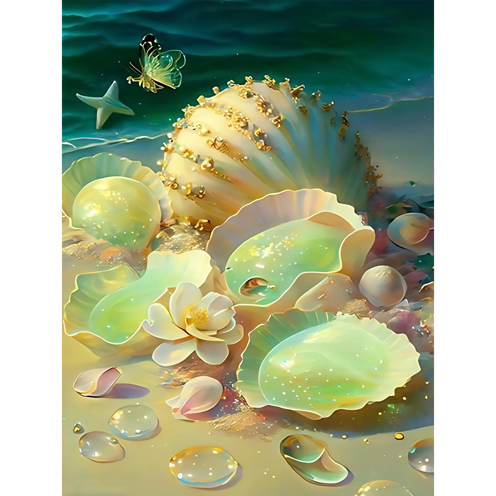 Diamond Painting - Full Round - Fantasy green shell (30*40CM)