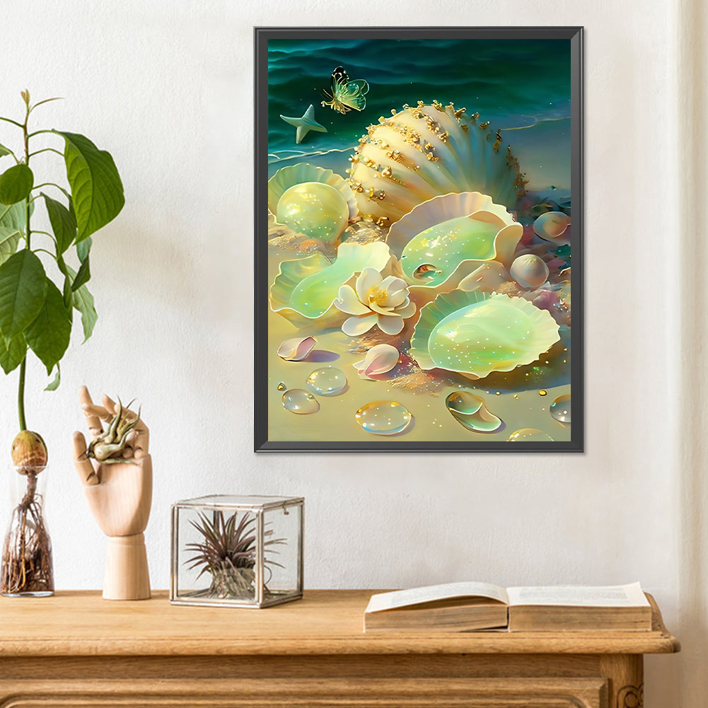 Diamond Painting - Full Round - Fantasy green shell (30*40CM)