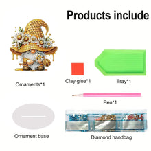 Load image into Gallery viewer, Special Shape Cute Gnome 5D DIY Table Top Diamond Painting Ornament Kits (Bee)
