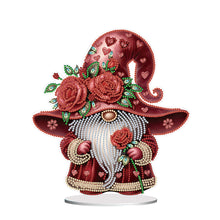 Load image into Gallery viewer, Special Shape Cute Gnome Table Top Diamond Painting Ornament Kits (Small Rose)
