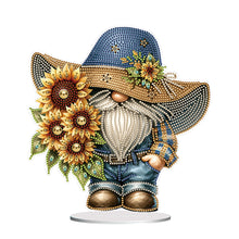 Load image into Gallery viewer, Special Shape Cute Gnome Table Top Diamond Painting Ornament Kit (Big Sunflower)