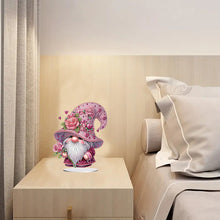 Load image into Gallery viewer, Special Shape Cute Gnome Table Top Diamond Painting Ornament Kits (Pink Flower)