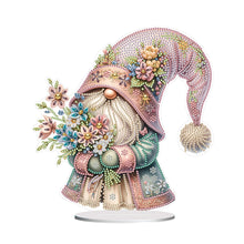 Load image into Gallery viewer, Special Shape Cute Gnome 5D Table Top Diamond Painting Ornament Kits (Flower)