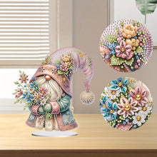 Load image into Gallery viewer, Special Shape Cute Gnome 5D Table Top Diamond Painting Ornament Kits (Flower)