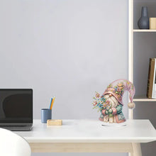 Load image into Gallery viewer, Special Shape Cute Gnome 5D Table Top Diamond Painting Ornament Kits (Flower)