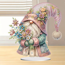 Load image into Gallery viewer, Special Shape Cute Gnome 5D Table Top Diamond Painting Ornament Kits (Flower)