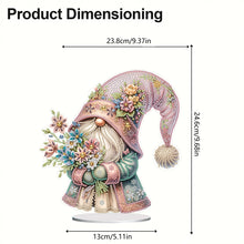 Load image into Gallery viewer, Special Shape Cute Gnome 5D Table Top Diamond Painting Ornament Kits (Flower)