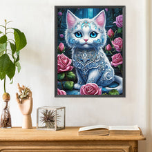 Load image into Gallery viewer, Diamond Painting - Full Round - cat among rose bushes (30*40CM)