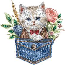Load image into Gallery viewer, Diamond Painting - Partial Special Shaped - cat in pocket (30*30CM)