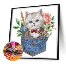 Load image into Gallery viewer, Diamond Painting - Partial Special Shaped - cat in pocket (30*30CM)