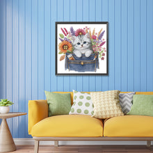 Load image into Gallery viewer, Diamond Painting - Partial Special Shaped - cat in pocket (30*30CM)