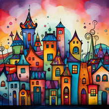 Load image into Gallery viewer, Diamond Painting - Full Round - Color cartoon houses (30*30CM)