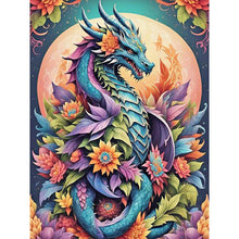 Load image into Gallery viewer, Diamond Painting - Full Round - Dragon among flowers under the moon (30*40CM)