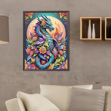 Load image into Gallery viewer, Diamond Painting - Full Round - Dragon among flowers under the moon (30*40CM)
