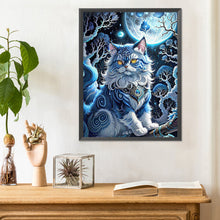 Load image into Gallery viewer, Diamond Painting - Full Round - Gem cat under the moon (30*40CM)