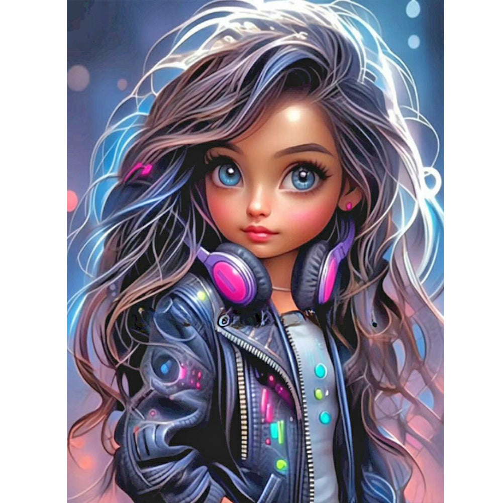 Diamond Painting - Full Round - cool little girl (30*40CM)