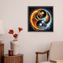 Load image into Gallery viewer, Diamond Painting - Full Round - Fire dragon ice phoenix yin and yang diagram (30*30CM)