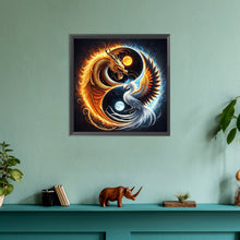 Load image into Gallery viewer, Diamond Painting - Full Round - Fire dragon ice phoenix yin and yang diagram (30*30CM)