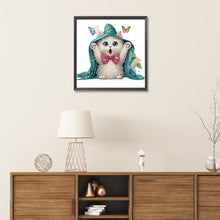 Load image into Gallery viewer, Diamond Painting - Partial Special Shaped - surprised cat (30*30CM)