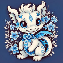 Load image into Gallery viewer, Diamond Painting - Full Round - little white dragon (30*30CM)