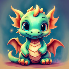 Load image into Gallery viewer, Diamond Painting - Full Round - Green Dragon (30*30CM)