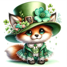 Load image into Gallery viewer, Diamond Painting - Full Round - st patrick four leaf clover fox (30*30CM)