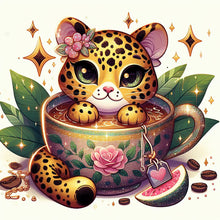 Load image into Gallery viewer, Diamond Painting - Full Round - leopard kitten (30*30CM)