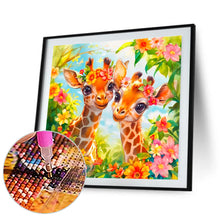 Load image into Gallery viewer, Diamond Painting - Full Round - two giraffes (30*30CM)