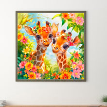 Load image into Gallery viewer, Diamond Painting - Full Round - two giraffes (30*30CM)