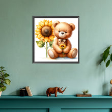 Load image into Gallery viewer, Diamond Painting - Full Round - flower bear (30*30CM)