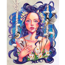 Load image into Gallery viewer, Diamond Painting - Full Round - blue hair girl (40*50CM)