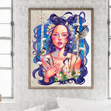 Load image into Gallery viewer, Diamond Painting - Full Round - blue hair girl (40*50CM)