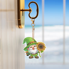 Load image into Gallery viewer, 6 Pcs Double Sided Cute Gnome Special Shape Diamond Art Keyring for Office Decor
