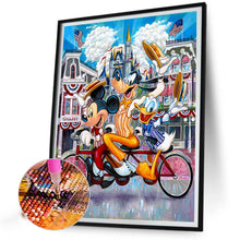Load image into Gallery viewer, Diamond Painting - Full Round - Mickey Goofy Donald Duck Trio Bike (40*50CM)