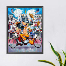 Load image into Gallery viewer, Diamond Painting - Full Round - Mickey Goofy Donald Duck Trio Bike (40*50CM)
