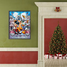 Load image into Gallery viewer, Diamond Painting - Full Round - Mickey Goofy Donald Duck Trio Bike (40*50CM)