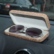 Load image into Gallery viewer, Diamond Eye Glasses Case Bling Rhinestones Eyeglass Storage Cases Box (Orange)