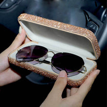 Load image into Gallery viewer, Diamond Eye Glasses Case Bling Rhinestones Eyeglass Storage Cases Box (Orange)