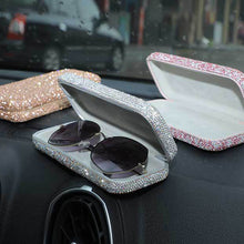 Load image into Gallery viewer, Diamond Eye Glasses Case Bling Rhinestones Eyeglass Storage Cases Box (Orange)